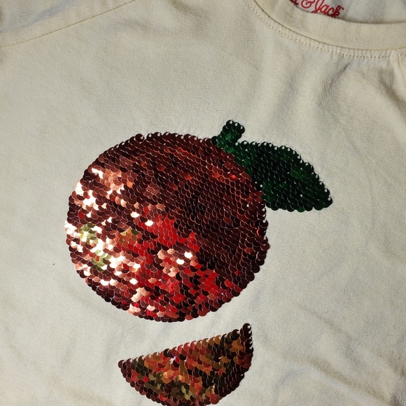 Cat & Jack Yellow Girls Size Small 6/6X Orange Flip Sequin Short Sleeve Top NWOT - Picture 7 of 13